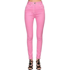 جودة عالية أحدث مصمم جينز المرأة الأعلى خياطة التباين الوردي الدينيم الجينز السراويل 201030
