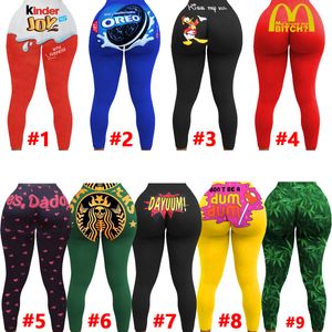 Leggings Süßigkeiten Farbstifte Frauenhose sexy Frauen Designer Slim Letters Muster gedruckt Yoga Hosen Damen neue Mode enge Hose