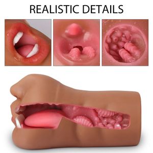 Sexiga leksaker för män konstgjord vagina onani blåser jobb ficka pussys realistiska simulator mun djup hals vuxen sexighop