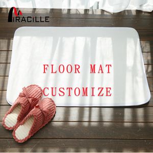 Miracille Customized Coral Fleece Floor Mat Bath Decor Anti Slip Door Mat with Your Image Rugs and Carpets for Home Living Room 201117