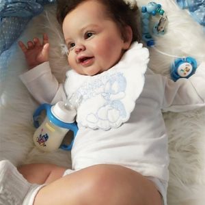 60 CM 3D-Paint Pelle Morbido Silicone Reborn Baby Per Ragazza Realistica Principessa Toddler Art Doll Con Vena Vascolare Dress Up Bebe 220315