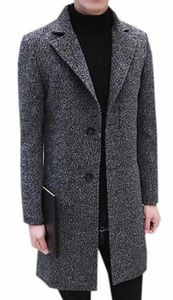 Herren-Trenchcoats im Großhandel – MLG Mens Concise Revers Mid-Long Peacoat Slim Overcoat1