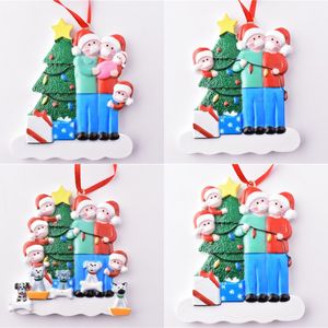 Resina Decoração da árvore de Natal 2020 DIY personalizado Xmas Feliz Ornamento de suspensão para Home Árvore