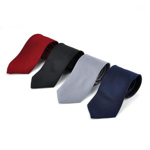 Corbatas del cuello Moda Classic Solid Plain Plazo Jacquard Tejido Tejido Trajes de seda corbata Negro Rojo Gris Blue1