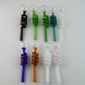 Accessori per fumatori da 6 pollici Tubi di vetro multicolori Bruciatori a nafta curvi Gorgogliatore per pipa da fumo in vetro Pyrex