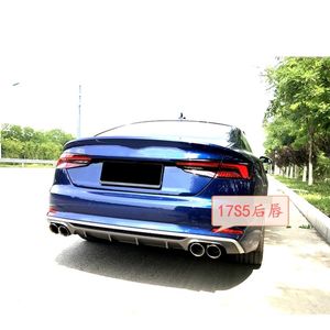 1 Set PP Auto Parts Body Kits Diffuser Bumper And Stainless Steel Muffler tip Exhaust Pipe For S5 Rear Lip +Nozzles Car Accessories