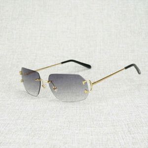 2022 Fábrica Atacado de Luxo C Fio Eyewear New Lens Forma Óculos de Sol Homens Rimless Quadrado Gafas Mulheres para Acessórios de Clube ao ar livre Culos Shades