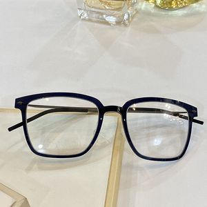 Högkvalitativ Ultralight Oversized Unisex Square Glasses Frame 53-20-148 Plank + B-Titanium Fullrima för Prescription Fullset Case Partihandel