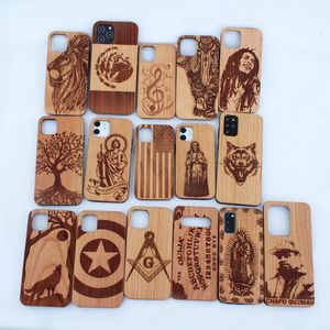 Dla iPhone 12 Wood Case 12 Max 11 Pro Komórka Telefon Powłoki Niestandardowe Drewniane Drewniane Bambusowe Smartphone Cover OEM ODM Design Logo Luksus