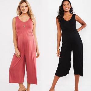 2020 Loose Maternity Clothes Pregnant Women Rompers Pant Trousers for Pregnant Women Overalls Jumpsuit Pregnancy Clothings LJ201119