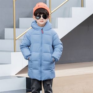 따뜻하고 두꺼운 소년과 소녀의 코튼 재킷 한국 캐주얼 패션 LJ201017을 유지하는 겨울 중간 길이 어린이 후드