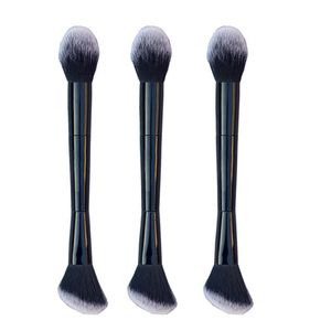 1 Sztuk Proszek Blush Makeup Szczotka Podwójna Zakończona Pro Konturowanie Rzeźbicia Foundation Brush Professional Make Up Tools