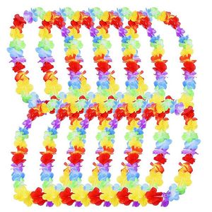 100 stücke Hawaiianer Blume Leises Girlande Halskette Blumen Fancy Dress Party Hawaii Strand Spaß Hochzeit Hochzeit Geschenk Decration