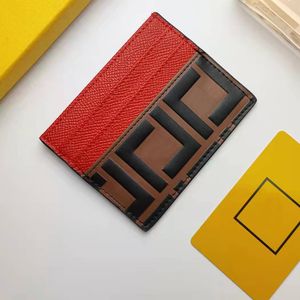 Kreditkortsinnehavare Designer Mode lyxiga korthållare handväska kvinna brun röd kalv präglad äkta läder kortinnehavare mini plånböcker