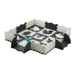 EVA Foam Play Esteira com Cerca Do Puzzle Do Bebê Quebra-cabeças De Jigsaw Floor Tapetes Grossas Tapete Pad Brinquedos Para Crianças Brinquedos Educacionais Pad LJ201113