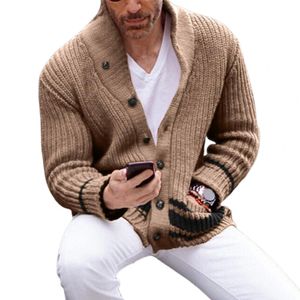 Män 10A Kontrastfärger Spring Coat Single-Breasted Half High Collar Casual Winter tröja för daglig slitage