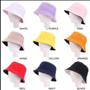 2020 Ny hink hatt för män och kvinnor mode enkel ren färg kvinnor bomull hatt ny höst våren fiskare hatt sol kepsar