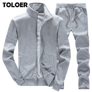 Solid Tracksuit Men Mode Hoodies Sätta Zipper Mens Sweat Sweatshirts Byxor Man Jogging Fitness Training Suits Coats 201109