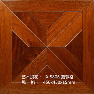 Red Color Merbau Flooring Flower pattern art craft living room House timber inlaid marquetry decoration Wall sticker parquet tile cladding