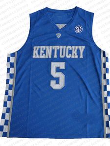 Malik Monk Jersey Kentucky Wildcats Blue White Sewn Jersey Dostosuj dowolny numer Numer Men Men Men Młodzieżowe koszulka koszykówki