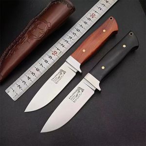 R.W.LOVELESS D2 Blade wood hanlde naga dziewczyna prosty nóż ze skórzaną osłoną Camping Outdoor polowanie taktyczna wojskowa sprzęt kieszonkowy noże z ostrzem stałym