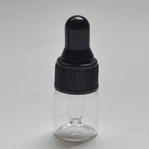 5pcs 2ml pequenos frascos de vidro com Pure vidro conta-gotas Small Cap Frasco de petróleo essencial Mini Limpar Dropper