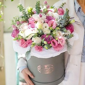 Gift Wrap 3pcs/set Just For You Round Bucket Flower Box Flowers Wedding Candy Party Packing 1