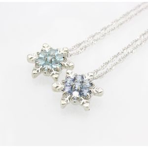 Frozen Natural Gem Necklace Silver Plated Zircon Crystal Snowflake Halsband Kristus Sqceep Queen66