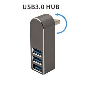 5Gbps High Speed Metal USB3.0 Hub Mini USB 3 Port Rotate Splitter Adapter Hub for PC Laptop Expansion USB 3.0