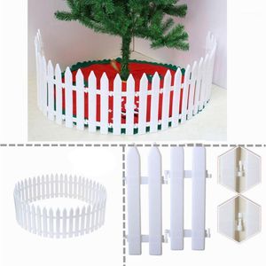 Dekoracje świąteczne 12/25PCS Białe plastikową pikiet ogrodzenie miniaturowe domowe ogród na przyjęciu ślubnym