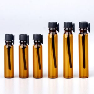 Brown 2ml 2CC Glass Bottle Mini Perfume Set Refillable Empty Glass Perfume Bottle Travel Liquid Bottles Vial Perfume Tube