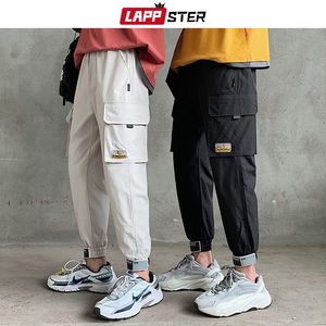 LAPPSTER Men Japanese Streetwear Joggers Cargo Mens Pockets Punk Male Black Korean Fashoins Sweat Pants 201109