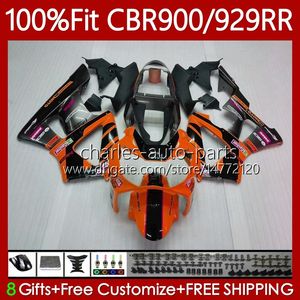 Carrozzeria OEM per HONDA CBR900 CBR929 RR 900CC 929CC 2000 2001 68No.130 CBR 900 929 RR CC CBR929RR 00-01 CBR900RR CBR 929RR 900RR 00 01 Kit carenatura iniezione Arancione nero