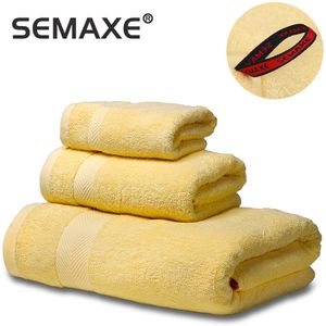 Semaxe Soft Handdukar Ange 100% bomull, badhandduk, handduk, tvättduk, mycket absorberande, hotellkvalitet för badrum. Gul, Sälj 201026