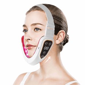 Microcurrent V Face Shape Lifting EMS Массажер для похудения Средство для удаления двойного подбородка Светодиодное устройство для терапии лифта 220209