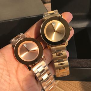 腕時計男性の女性の時計カップルQuartzムーブメント36mm 42mm 42mmステンレス鋼ストラップクリスタルウォッチ毎日のファッション防水265k