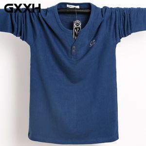 Herbst Große Größe Langarm Übergroße T-shirt männer V-ausschnitt Multi-farbe T-shirt Große Große Mann Baumwolle M-3XL 4XL 5XL 6XL Männlich 201116