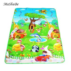 Babyspielmatte 180 * 120 * 0,5 cm Doppelseite Dinosaurier + Tierauto Kinder Bodenteppich Kinder Krabbelteppiche Baby Game Pad Gym Kissen LJ200904