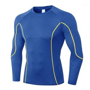 Running Jerseys Long Sleeve Sports T Shirt Men Muscle Bodybuilding Clothing Quick Dry Gym Compression Tights Fitness Sportswear