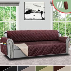 Kanapa Kanapa Pokrywa Pet Dog Dzieci Mata Protector Rozciąganie Elastyczna Sofa Pokrywa Odwracalne Zmywalne Zdejmowane Podłokietnik Slipcovers LJ201216