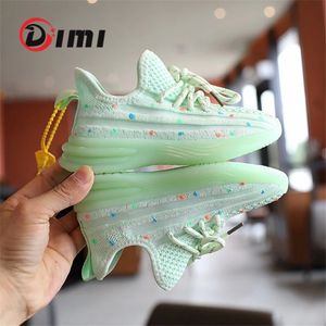 DIMI Autumn Children Shoes Girls Sport Shoes Fashion Casual Soft Knitting Breathable Kids Sneakers Glow In The Dark 201201