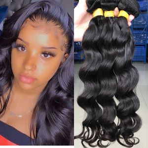 Betyg 10a Virgin Human Hair Bundles Obehandlat Indian Natural Wave Hair Extensions Bundles Partihandel Hårförsäljare