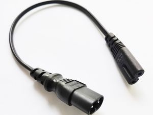 High Quality Short Power Adapter Cord, IEC 320 C7 Female to C8 Male Extension Cable About 30CM/10PCS