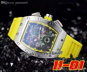 2022 A21J Automatyczny Mens Watch Steel Case Duża Data Czarny Zielony Czerwony Koszulka Dial Yellow Gumowa Pasek Super Edition 6 Style PureTime01 SG-A1