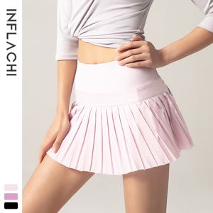 L-5 Tennis Skirt Yoga Shorts Gym Clothes Women Running Sports Fitness Golf Skirts with Pocket Skirt Sexy Yoga Pants Breathable Pleated Skirt