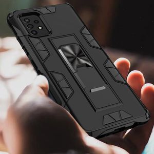 Shockproof Armor Bumper Fodral för Samsung Galaxy A52 A72 A42 5G Metal Car Magnetic Kickstand Protective Back Cover Coque Fundas