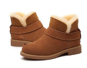 2020 Hot Sell Leila Kvinnor Stövlar Låg Vinter Cashmere Varma Skor Flat Bottom Boots Real Läder Gravid Non-Slip Leila Snow Fritidsstövlar