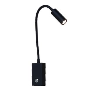 TOPOCH WALL LED LAMP TOUCH DIMING LANDE LIGHT FLEXIBLE ARM FOCUSED LENS INBUILT DRIVER 3W 200lm för sängen RV båt yta