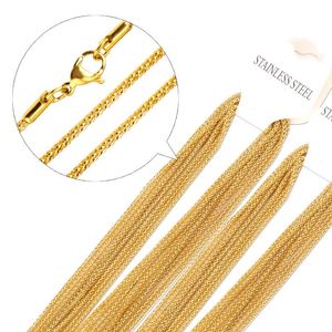 Ketten Großhandel 10 teile/los Edelstahl Seil Kette Halskette 2mm Breite, Gold/Silber Überzug Ketten, Top Qualität