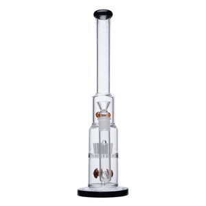 Straight Hookahs 14mm Female Joint With Sprinkler Perc Oil Rig Mushroom Cross Pecolator Glass Bong Smooth Dab Rigs With Bowl WP2232